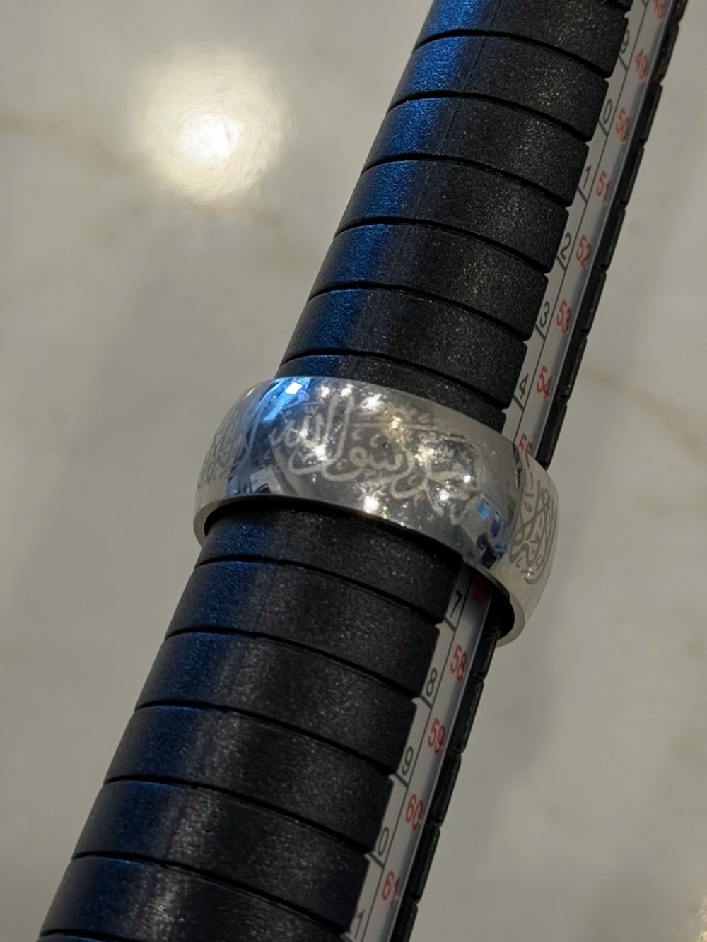 ZUDO Shahada Ring Silver Islamic Stainless Steel Band Ring Size 8
